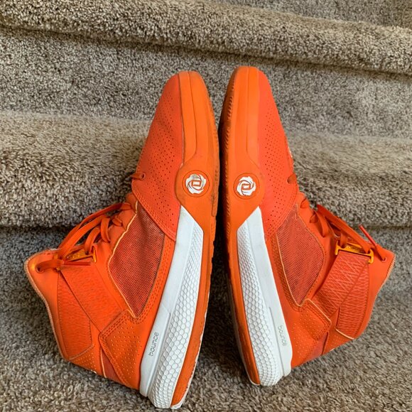 Adidas Men's 773 Bounce Orange Derrick Rose Basketball High Tops. - Picture 11 of 14